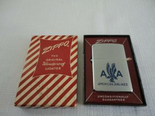 Vintage American Airlines Zippo Lighter With Red Box
