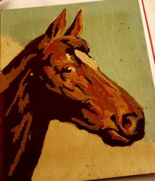 Vintage Paint By Number Horses Set Of 2 Completed Painted 8 X 10 2