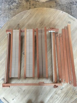Vintage Beka Wood Weaving Sg - 20 Rigid Heddle Frame Loom Rotating Beams 20”