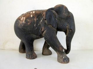 Antique Old Hand Carved Wooden Home Decorative Big Size Elephant Figure Statue