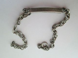 Vintage Antique Id Bracelet Stephen 12 - 25 - 56 Sterling Children 