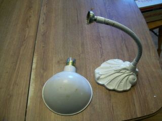 Vintage Goose Neck Cast Iron Base Lamp - - Needs Rewired