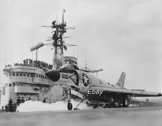 F - 3h Demon Hms Ark Royal 1957 Admiralty Photo Rare