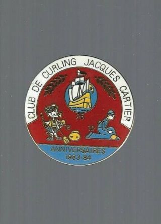 Jacques Cartier  10th / 25th Anniversary  Quebec,  Canada,  Curling Club Pin