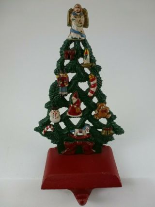 Vintage Midwest Importers Cast Iron " Holiday Tree " Christmas Stocking Hanger