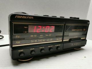Vintage Soundesign 3827 Am/fm Cassette Player Alarm Clock