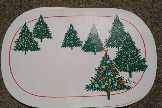 Vintage Vera Neumann Vinyl Placemats Set Of 5 Christmas Trees