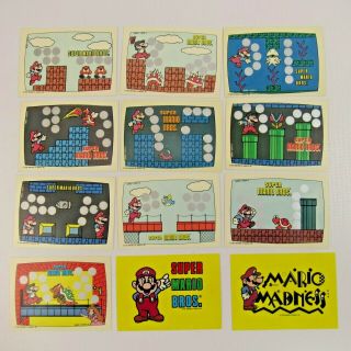 Vintage Nintendo 1989 Trading Cards Mario Bros.  Set 1 - 10 With 2 Stickers