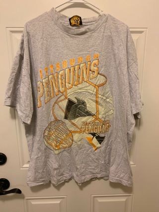 Vintage Pittsburgh Penguins T Shirt Xxl Stanley Cup Lemieux Nhl