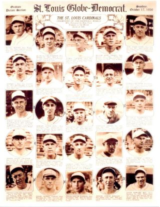 1926 St.  Louis Cardinals 8x10 Team Photo Rogers Hornsby Missouri Hof Usa