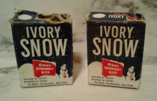 2 Vintage Miniature Doll House Food Mini Boxes Ivory Snow Soap Detergent Barbie