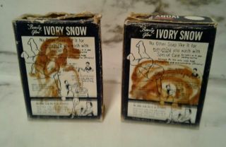 2 Vintage Miniature Doll House Food Mini Boxes Ivory Snow Soap Detergent Barbie 2