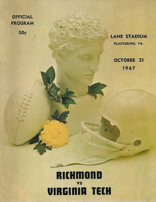 Richmond Vs Virginia Tech,  Blacksburg,  Virginia,  October 21,  1967