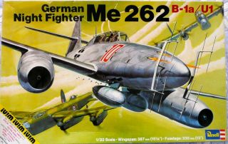 1/32 Revell Messerschmitt Me 262 German Night Fighter Vintage 1974 Kit