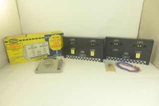 2 Vtg Aurora Model Motoring 2 Lane Lap Counter,  Box,  T - Jet Speed Controller