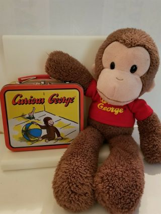 Vintage Universal Studios Curious George Doll And Curious George Lunch Box