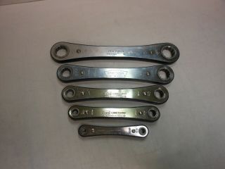 Vtg Craftsman Sae Ratcheting Wrench Set 12 Pt Double Box End 1/4 - 7/8 Usa Tools