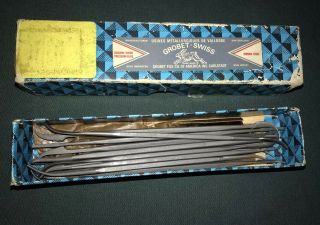 Vintage Grobet Swiss Made Needle Files In Orig Plastic Case 2