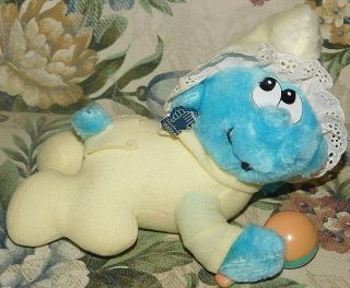 Vintage Baby Smurf Plush Crawling Doll 1983 Wallace Berrie Applause,  Tag Toy