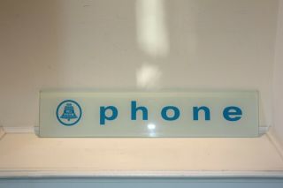 Vintage Bell System Glass Telephone Sign