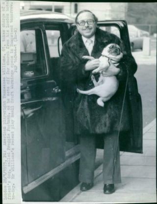 Vintage Photograph Of Tennessee Williams Holding A Dog