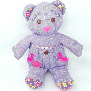 Tyco Doodle Bear Plush Soft Toy Doll Teddy Purple Vintage 1994 1990s