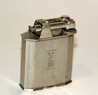 Rare 1929 Art Deco Clark 8 Sided Liftarm Pocket Petrol Cigar Lighter