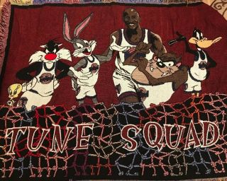 Vintage 1996 Space Jam Michael Jordan Throw Rug Blanket Tapestry Tune Squad 90s