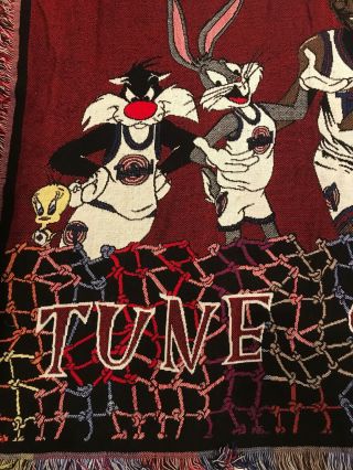 Vintage 1996 Space Jam Michael Jordan Throw Rug Blanket Tapestry Tune Squad 90s 2