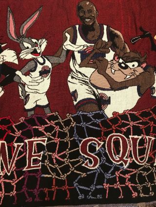 Vintage 1996 Space Jam Michael Jordan Throw Rug Blanket Tapestry Tune Squad 90s 3