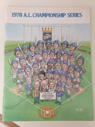 Kansas City Royals 1978 A.  L.  Championship Series Program Unmarked Great Cond