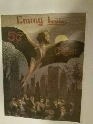 Vintage Emmy Lou 5 Cent Cigar Advertising Tobacco Poster Ar Kloeb Dayton Oh