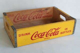 Vintage Yellow Wood Coca Cola Bottle 24 Case Carrier