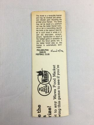 Vintage 1981 NFL Baltimore Colts Vs Philadelphia Eagles Ticket Stub Football 2