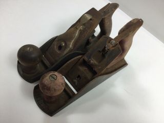 2 Vintage Antique Woodworking Corsair Hand Block Wood Plane And Unknown
