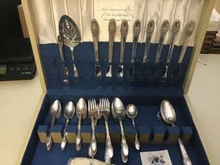 52 Piece Set First Love Silverplate Flatware With Chest 1847 Roger Bros