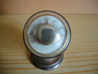 Vintage Signed Tiffany & Co Sterling Silver Desk Thermometer Honeywell 25007 2