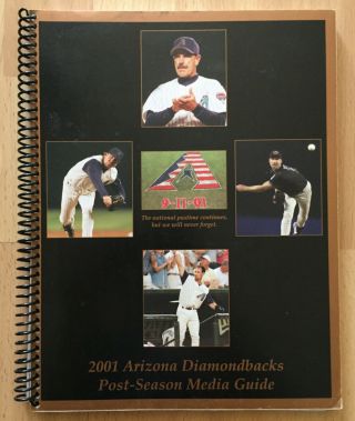 2001 Arizona Diamondbacks Post - Season Baseball Media Guide World Series Champs