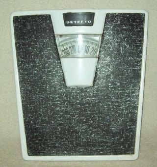 Vintage Detecto Bathroom Weight Floor Scale Black/white Atomic Usa
