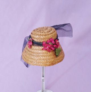 Straw Hat For 18 " Miss Revlon Doll By Ideal 1950s