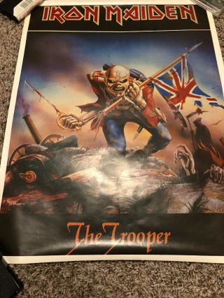 Vintage 1984 Iron Maiden Poster The Trooper By Derek Riggs