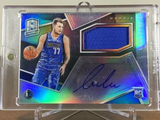 2018 - 19 Spectra Luka Doncic Rookie Patch Auto Rpa Rc Jersey Autograph /299