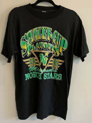Vintage 1991 Stanley Cup Playoffs Minnesota North Stars Hockey T - Shirt Sz Xl Nhl