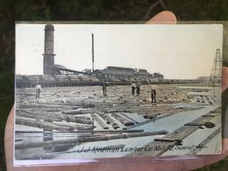 Antique J.  J.  Newman Lumber Mill - Sumrall,  Miss Mississippi Logging Postcard