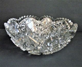 Antique Signed Libbey 8 " American Brilliant Period Cut Glass Bowl Abp Crystal