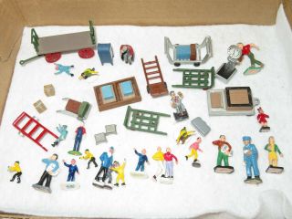 Train Layout Figures People Vintage Mail Box Postal Carrier Carts & More (r788)