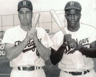 Duke Snider And Jackie Robinson 8x10 Photo Brooklyn Dodgers