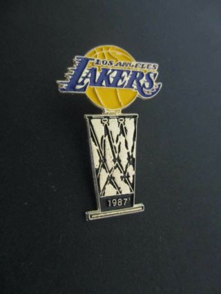 Vintage Nba Los Angeles Lakers Basketball 1987 Champions Hat Lapel Pin