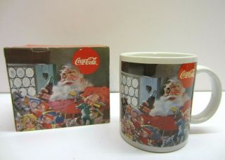 Vtg 1997 Coke Coca Cola Coffee Mug Santa Clause Christmas