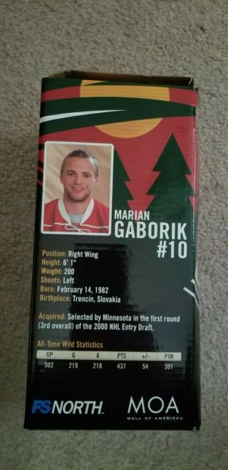 Year X Wild Team,  Marion Gaborik Bobblehead, .  Part of the All - Time Team 2